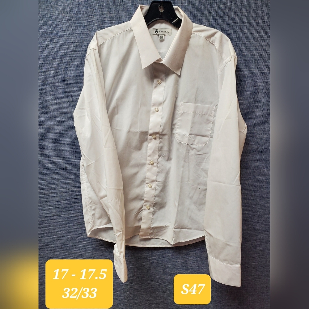 Dress Shirt- Size: 17-17.5 - 32/33 - Color: White - RRR DShirt - S - 47